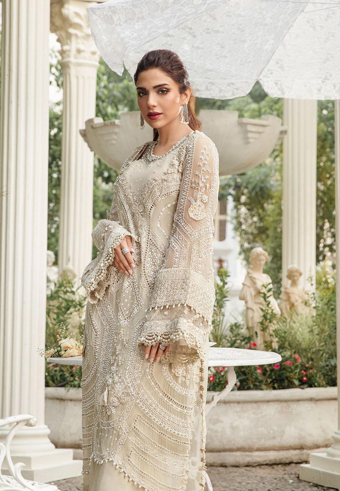 Maria B chiffon fabric