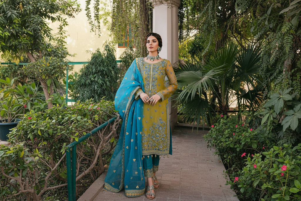 Akbar Aslam 3pc Party Wear