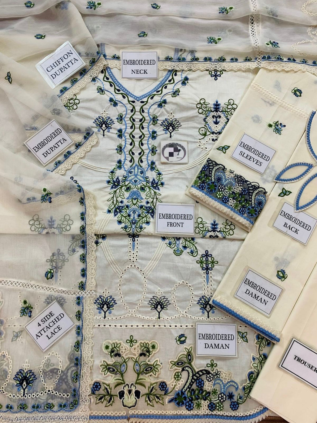 Mahnur 3 pcs Cotton and Shiffon