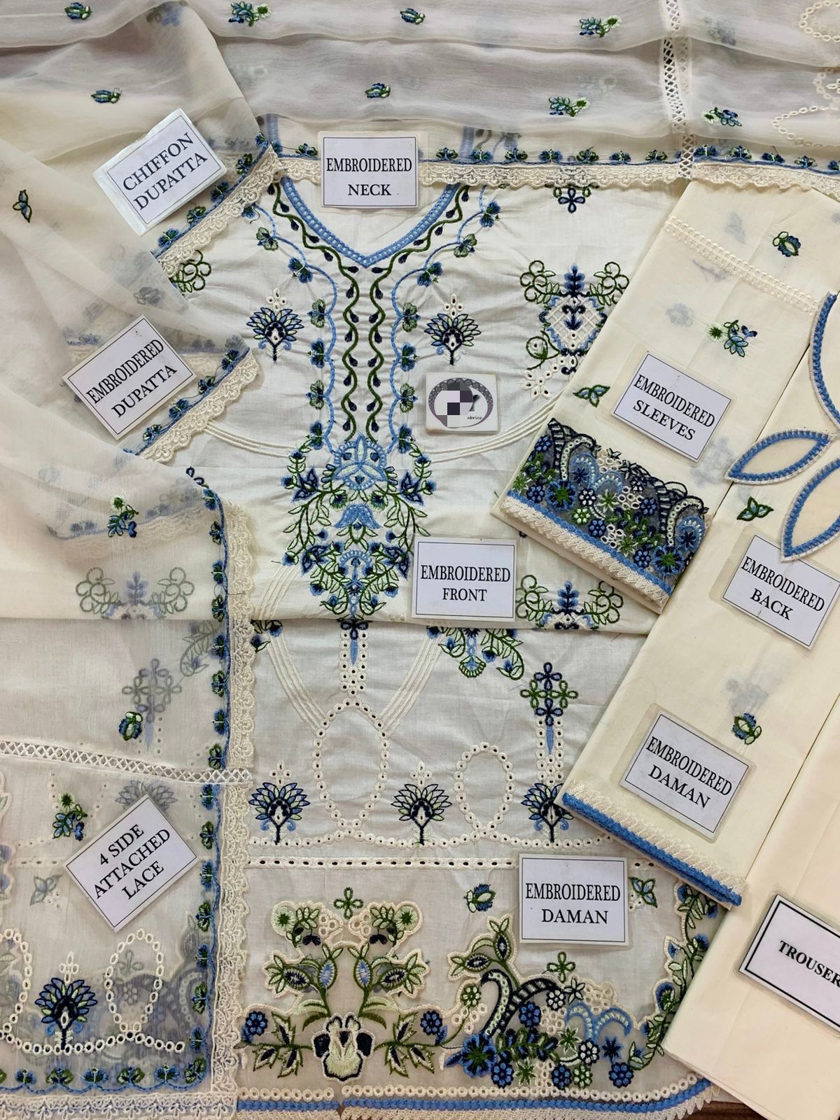 Mahnur 3 pcs Cotton and Shiffon